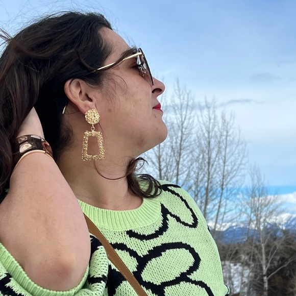 New Retro Bold Classy Party Cocktail Gold earrings boho gift western classic - Picture 2 of 3